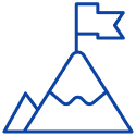 ícone de montanha com bandeira no pico