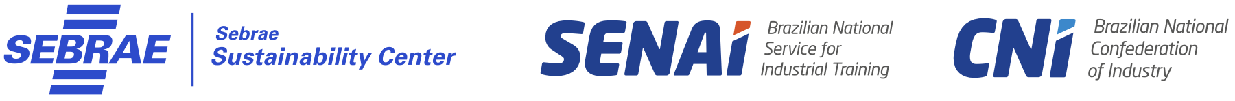 Barra de Assinaturas contendo as logos da UNIDO, Circular Economy in Industry, Fiesp e CNI