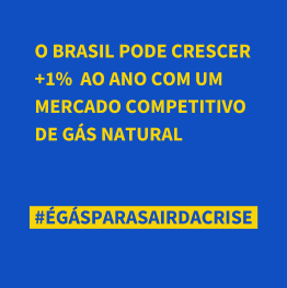 imagem de texto e hashtag representando que o brasil pode crescer 1% ao ano - mercado competitivo - gás para sair da crise