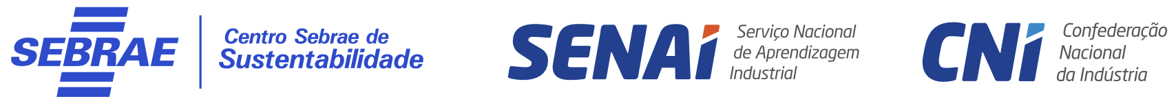 Barra de Assinaturas contendo as logos da UNIDO, Circular Economy in Industry, Fiesp e CNI