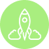 icone de um foguete representando inovação