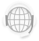 icone de um globo de headset representando serviço de tradução simultânea