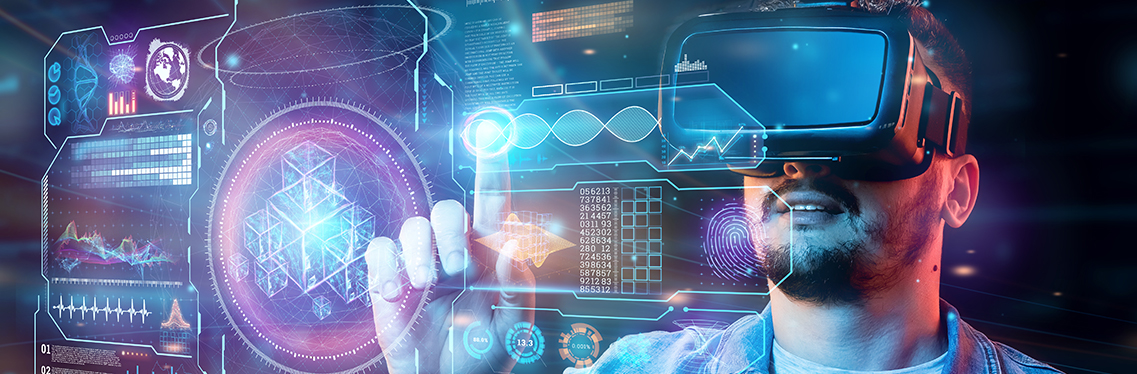 A realidade aumentada (RA) é uma versão aprimorada e interativa do ambiente real obtida por meio de estímulos sensoriais visuais, de áudio e outros recursos digitais por meio da tecnologia holográfica.