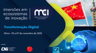 Imagem com a bandeira da China informações sobre a missão: Transformação digital - de 3 a 7 de novembro