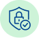 Ícone segurança - Informações criptografadas e mantidas em sigilo.