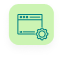 icone de uma janela de navegador e ferramentas representando customização