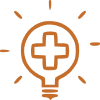 imagem lâmpada piscando com o símbolo de mais ao centro representando inovação setorial