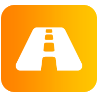 Ícone estrada com fundo laranja