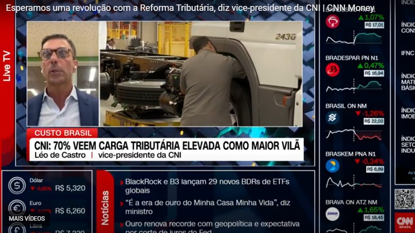 Pesquisa da CNI sobre Custo Brasil é destaque em telejornais e portais
