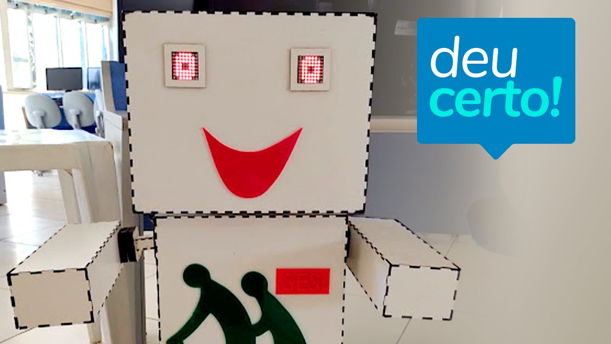 Robô criado por estudantes do SESI interage e faz companhia para idosos em asilo