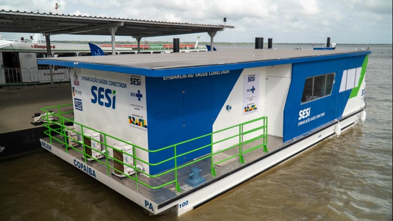 SESI, Ministério da Saúde e CN-SESI inauguram barco de saúde digital para atender a trabalhadores ribeirinhos