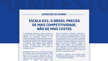 CNI e mais de 800 entidades assinam manifesto contra mudanças na jornada de trabalho