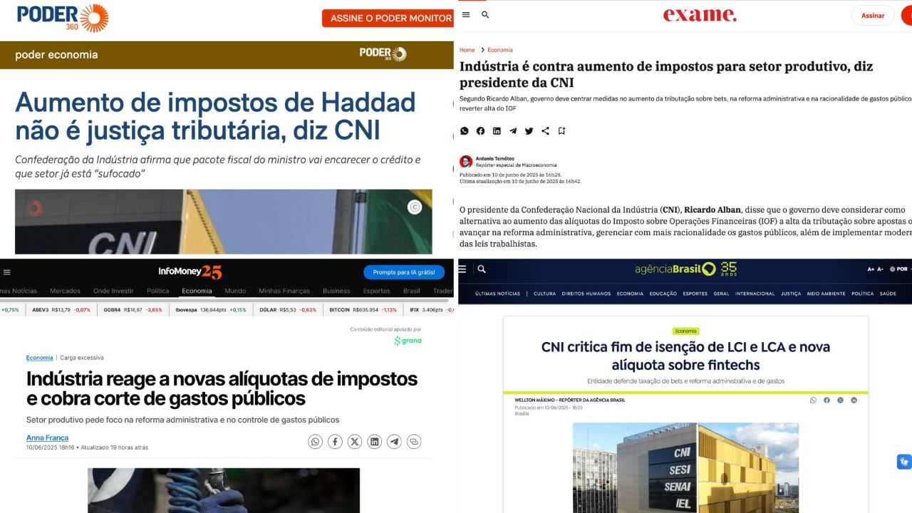 Na Mídia: presidente da CNI alerta contra aumento de impostos