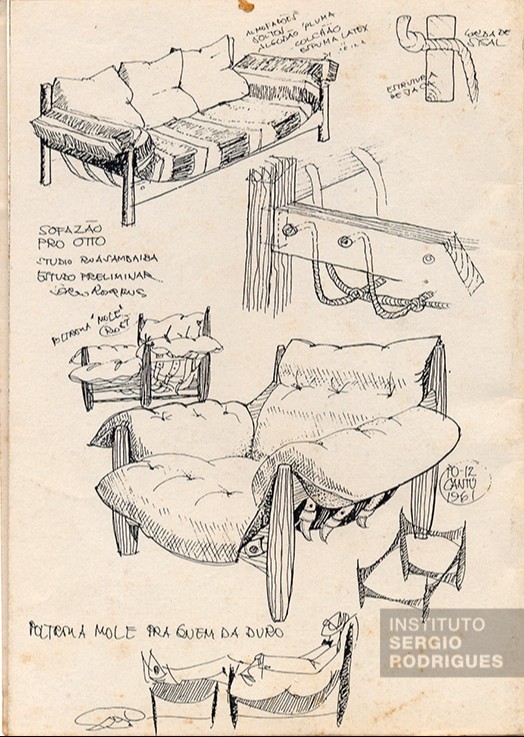 Ilustração de cadeira com anotações