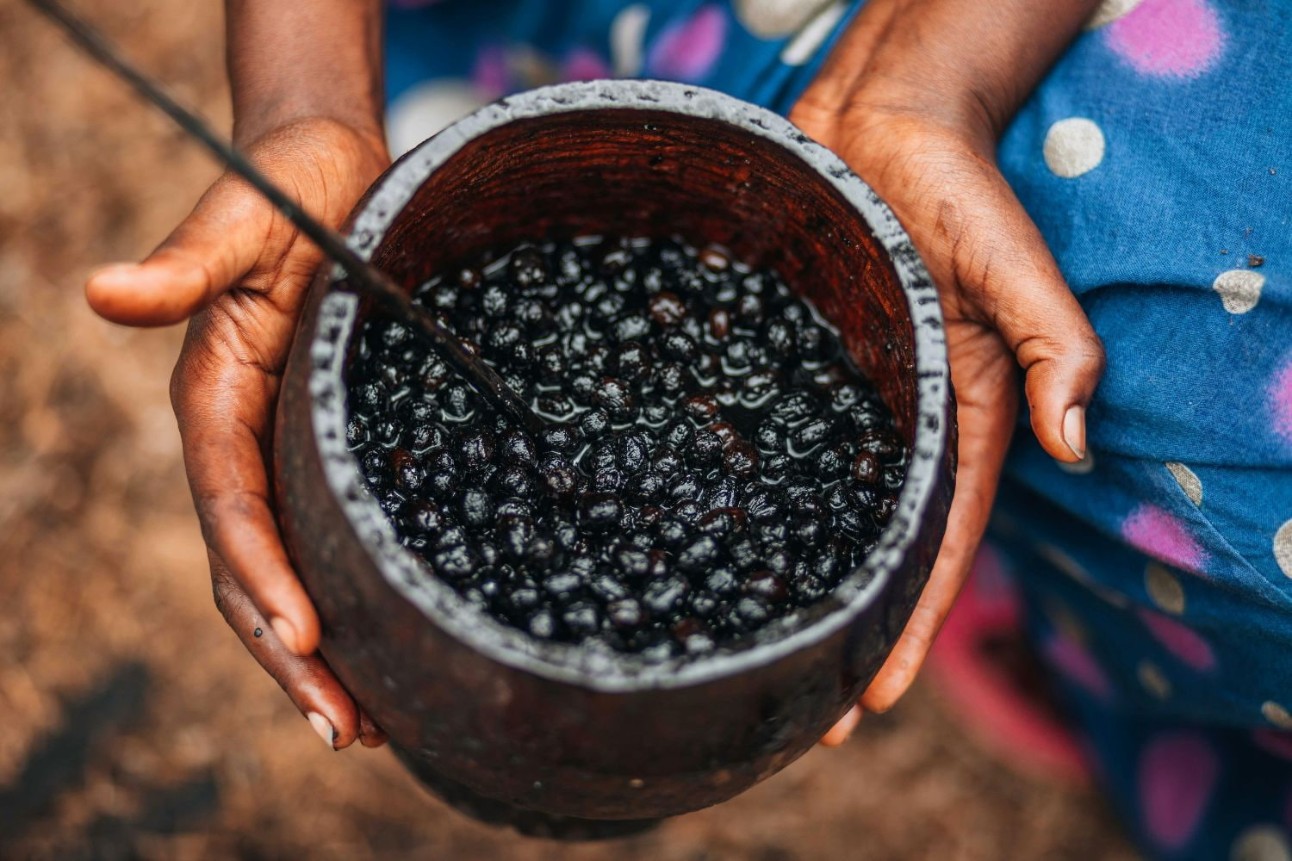 pote de açaí em tigela.