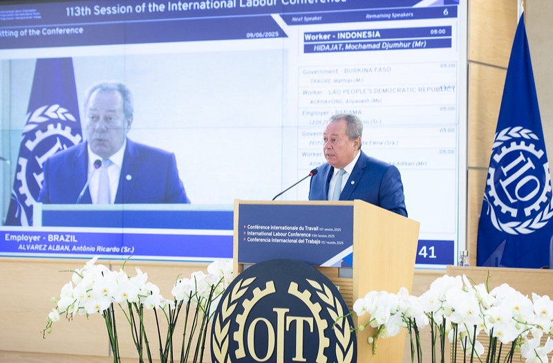 Ricardo Alban, presidente da CNI, defende modernização trabalhista e combate à informalidade na 113ª Conferência da OIT, em Genebra. Foto: Violaine Martin / ILO