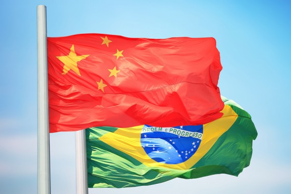 bandeira da china e bandeira do brasil