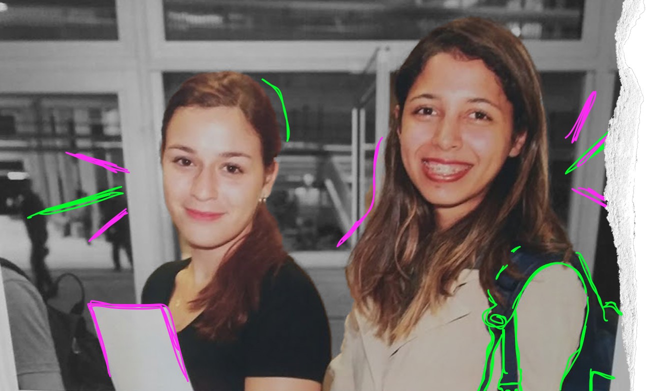 Bárbara Lamazales (à direita) decidiu começa a graduação tecnológica na área de Mecatrônica, influenciada pelo pai.