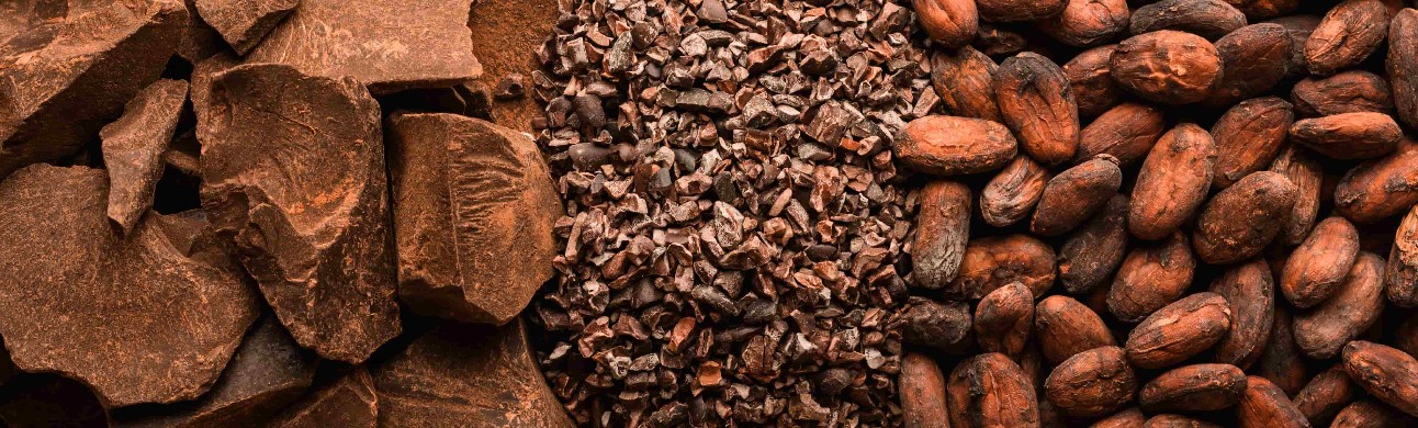Imagens de chocolate e graos de cacao