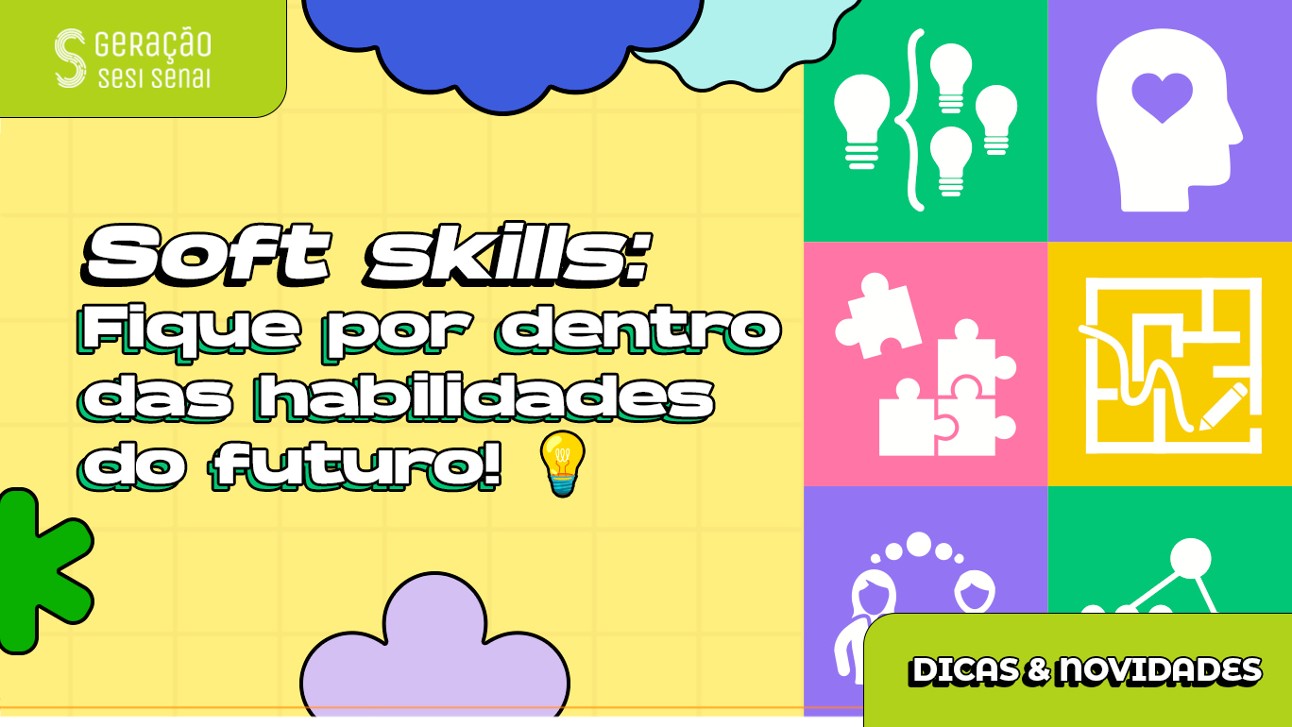 um card colorido falando sobre soft skills