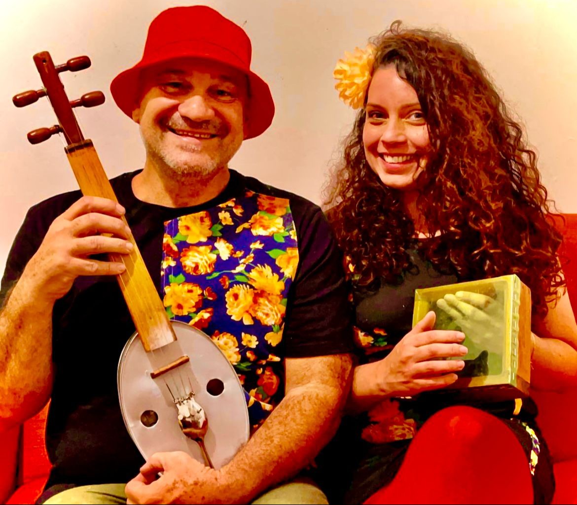 Foto dos artistas Fernando Sardo e Patrícia Nogueira