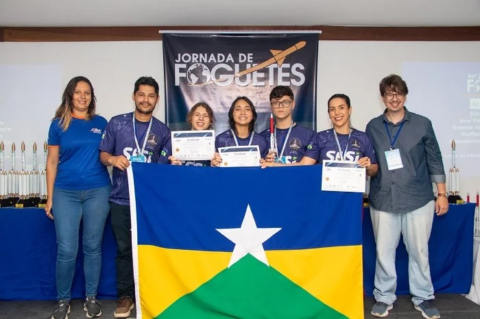 Equipe da Escola SESI de Porto Velho conquistou uma das principais competições nacionais de lançamento experimental de foguetes. Foto: FIERO/Divulgação